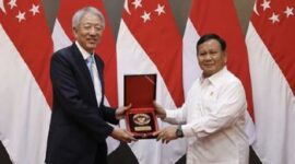 Menteri Pertahanan RI Prabowo Subianto menerima kunjungan kehormatan Menteri Senior dan Menteri Koordinator Keamanan Nasional Singapura Teo Chee Hean. (Instagram.com/@kemhanri)
